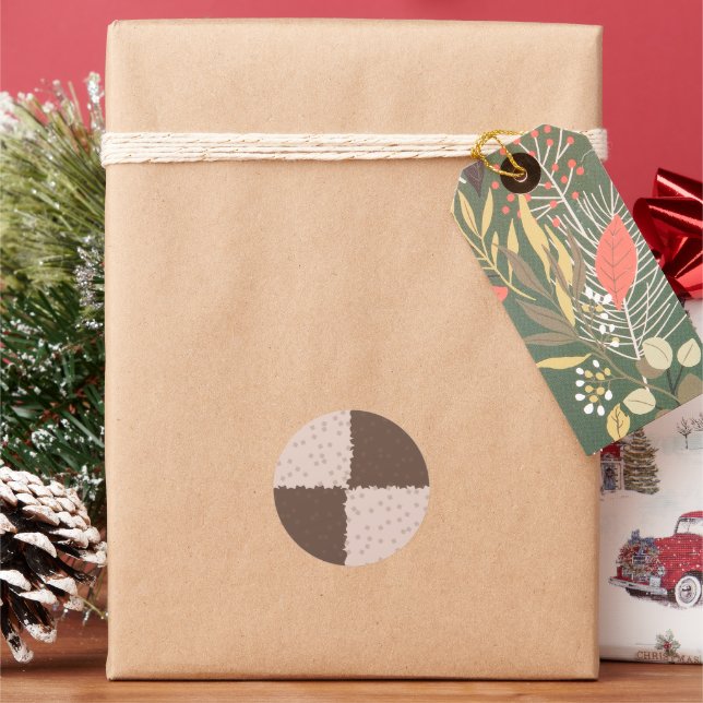 Christmas Chess Cookies Pattern Classic Round Sticker (Holiday)