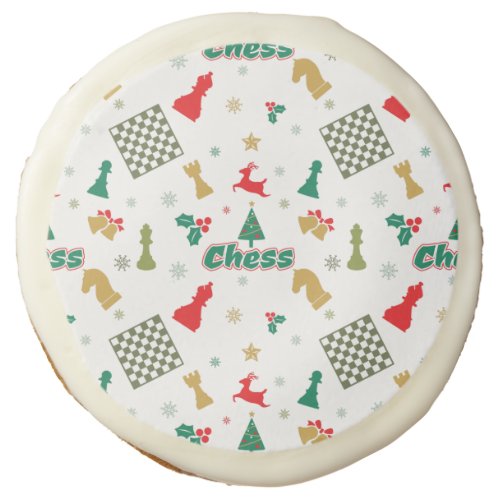 Christmas Chess _ Pieces Tree Holly and Reindeer Sugar Cookie