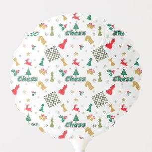 Christmas Chess - Pieces, Tree, Holly, Reindeer Balloon