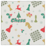 Christmas Chess - Pieces, Tree, Holly, Reindeer Fabric