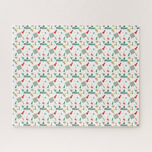 Christmas Chess - Pieces, Tree, Holly, Reindeer Jigsaw Puzzle