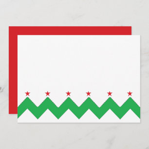 Christmas Chevron 7" x 5"  Thank You/2 sided/Flat Invitation