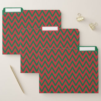 Christmas Chevron Pattern File Folder