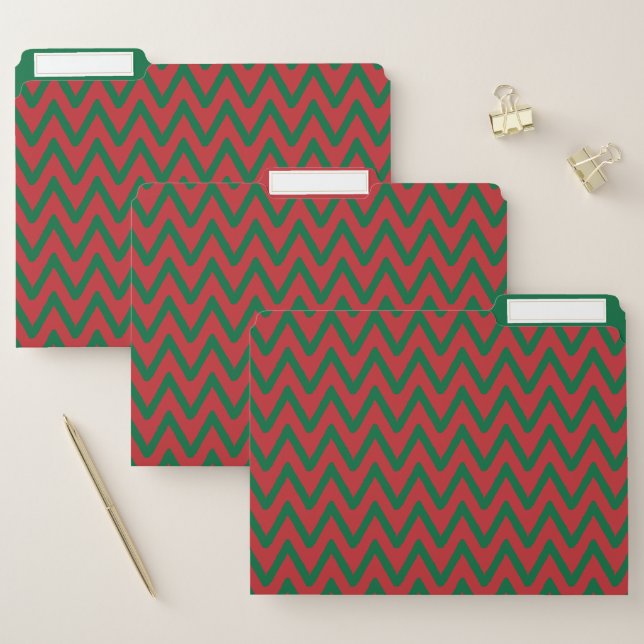 Christmas Chevron Pattern File Folder (Set)