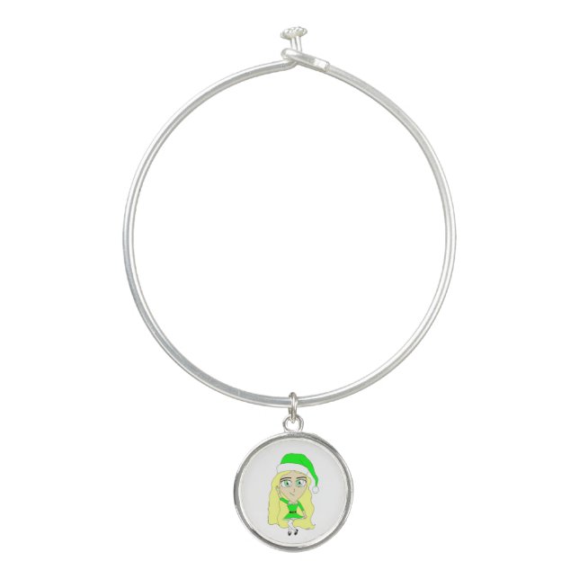 Christmas chibi    bangle bracelet (Front)