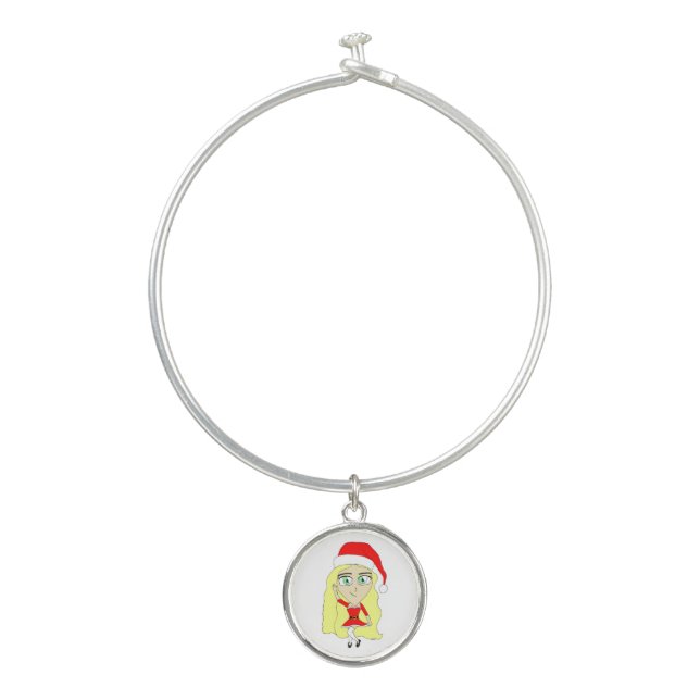 Christmas chibi    bangle bracelet (Front)