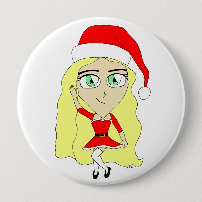 Christmas chibi button (Front)