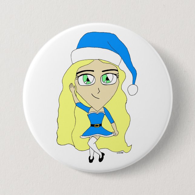 Christmas chibi  button (Front)