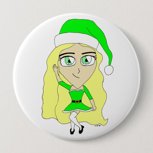 Christmas chibi  button (Front)
