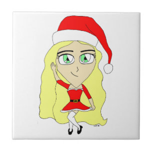 Christmas chibi ceramic tile