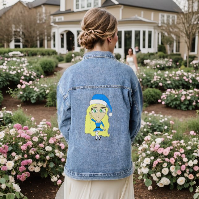 Christmas chibi  denim jacket (Wedding Back)