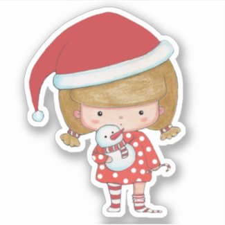 Christmas Chibi Girl Sticker