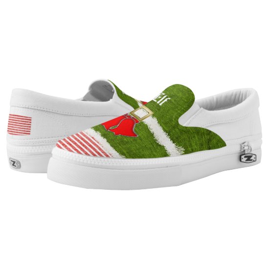 Christmas Chic Elf Costume Green Holiday Fun Slip-On Sneakers