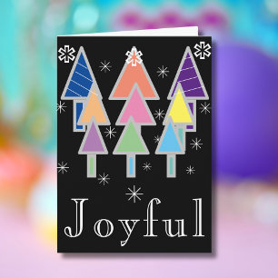 Christmas Chic Script Modern Artsy Black Holiday Card