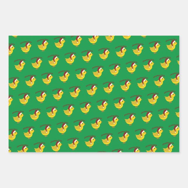 Christmas Chick Wrapping Paper Sheets (Front)
