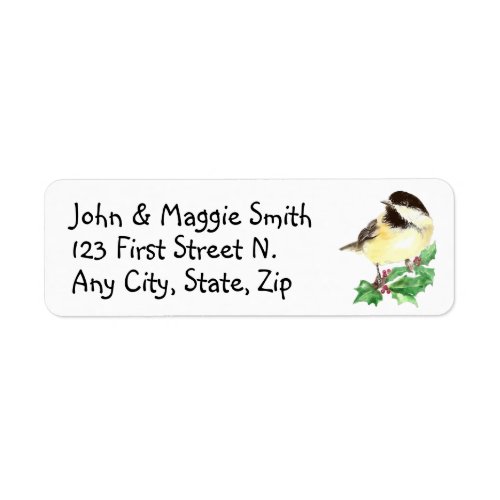 Christmas Chickadee Address Name Label Customize