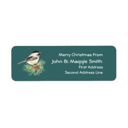 Christmas Chickadee Address Name Label Customize