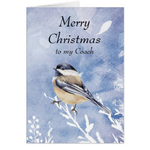 Christmas  Chickadee Bird Winter Coach Cards