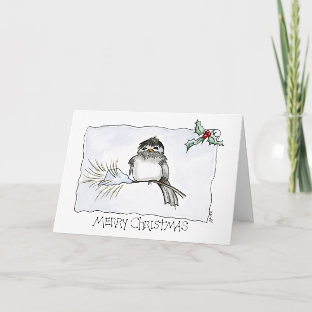 Christmas Chickadee Card (Front)