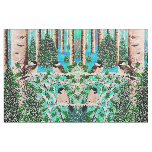 Christmas Chickadee Chatter Fabric