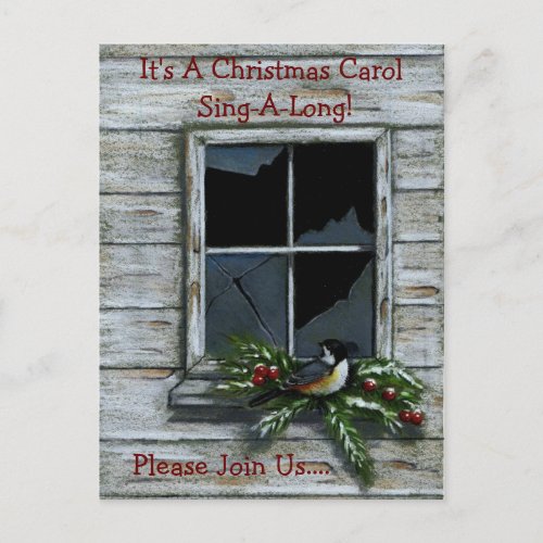 CHRISTMAS CHICKADEE INVITATION