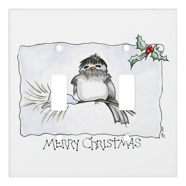 Christmas Chickadee Light Switch Cover (Front)