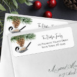 Christmas Chickadee Pinecone Return Address Label<br><div class="desc">This holiday return address label features a cute chickadee perched upside down on a pinecone. 
*If you would like design tweaks or want the design on more products,  please contact me through Zazzle Chat.</div>