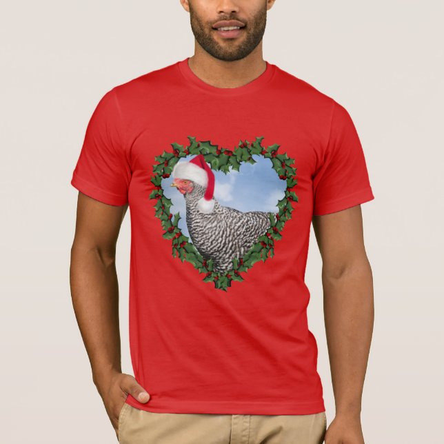 Christmas Chicken * Barred Rock Chicken T-Shirt (Front)