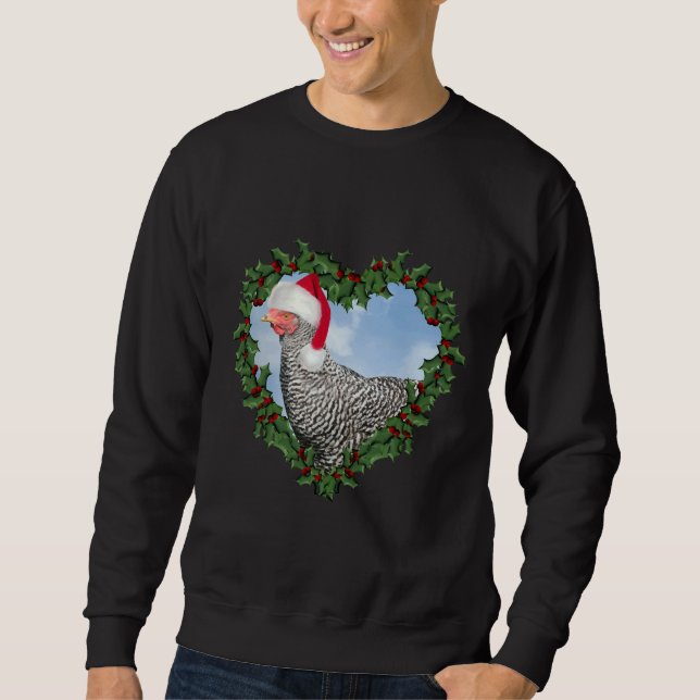 Christmas Chicken Barred Rock   Sweatshirt (Front)