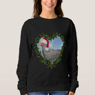Christmas Chicken Barred Rock   Sweatshirt
