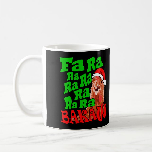 Christmas Chicken Caroling Fa Ra Ra Ugly Christmas Coffee Mug (Left)