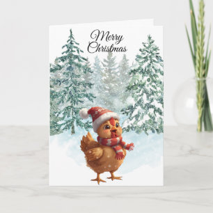 Christmas Chicken Folded Holiday Card