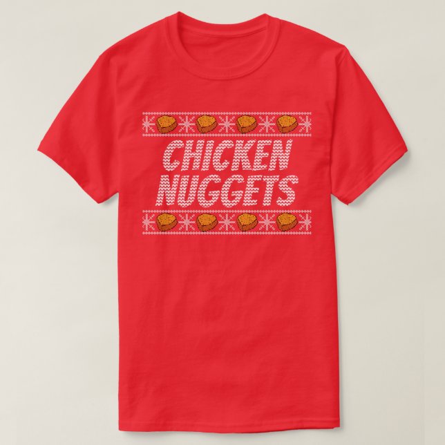 Christmas Chicken Nuggets T-Shirt (Design Front)