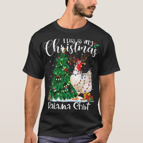 Christmas Chicken Reindeer Funny Pajama Chicken Lo T_Shirt