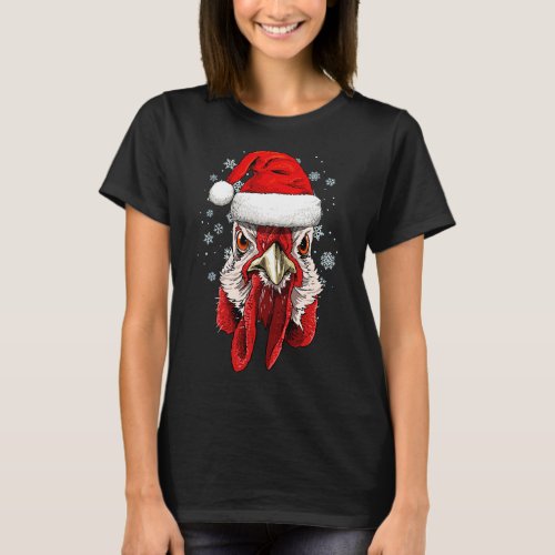Christmas Chicken Santa Clause Reindeer Xmas Navid T_Shirt