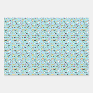 Christmas Chicken Wrapping Paper Set of 3 Sheets