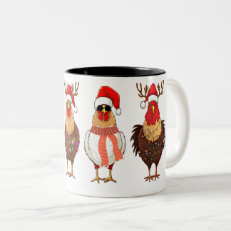 Christmas Chickens Mug Coffee Tea Holiday