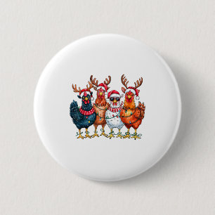 Christmas Chickens Reindeer Farm Animals Xmas Ligh Button