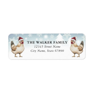 Christmas Chickens Return Address Labels