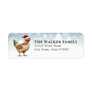Christmas Chickens Return Address Labels