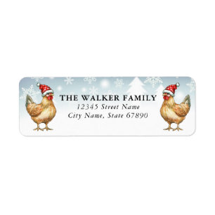 Christmas Chickens Return Address Labels