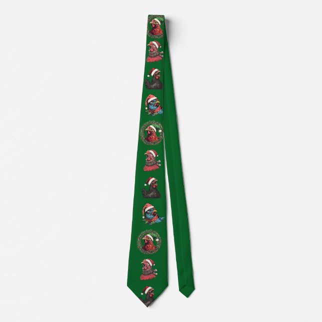 Christmas Chickens Sing Neck Tie (Front)