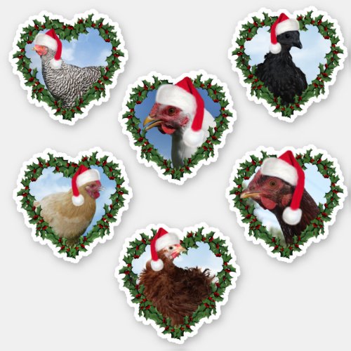 Christmas Chickens Sticker