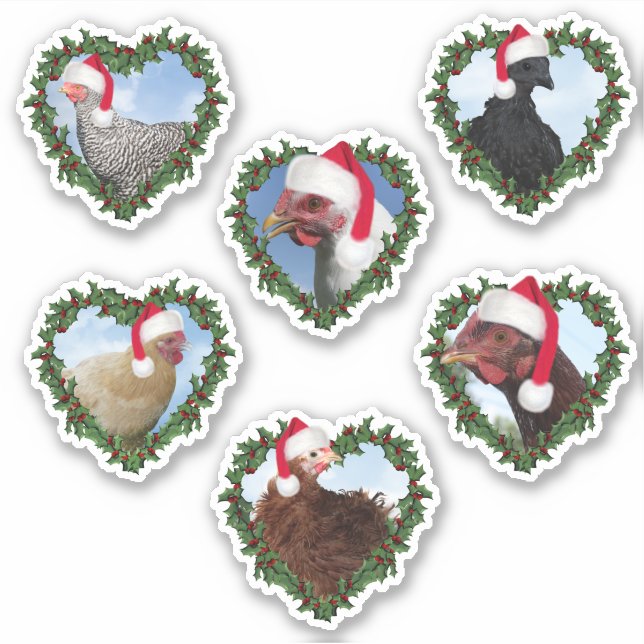 Christmas Chickens Sticker (Front)