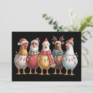 Christmas Chickens Xmas Chicken Gift Farm Lover Holiday Card