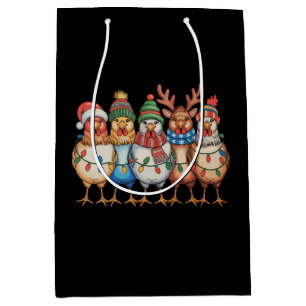 Christmas Chickens Xmas Farm Funny Holiday Season Medium Gift Bag