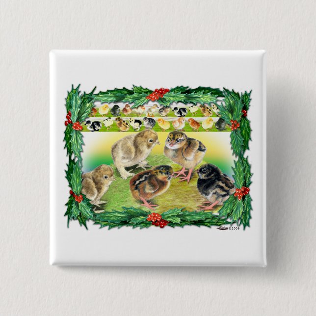 Christmas Chicks Button (Front)