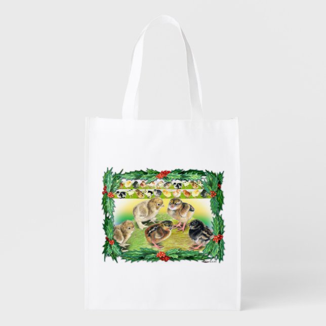 Christmas Chicks Grocery Bag (Front)