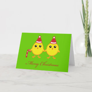 Christmas Chicks Merry Christmas Card