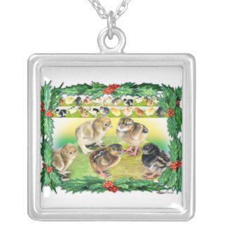 Christmas Chicks Silver Plated Necklace